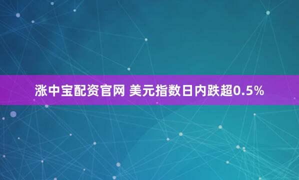 涨中宝配资官网 美元指数日内跌超0.5%